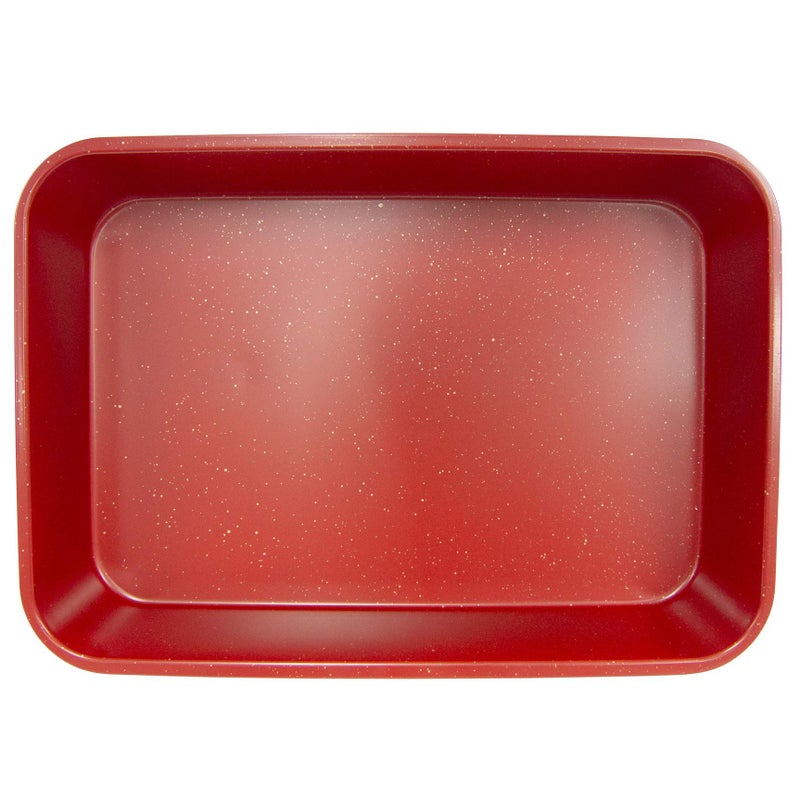 casaWare Grande Lasagna/Roaster Pan 18 x 12 x 3-Inch - Extra Large, Ceramic Coated NonStick (Red Granite) - Image 2